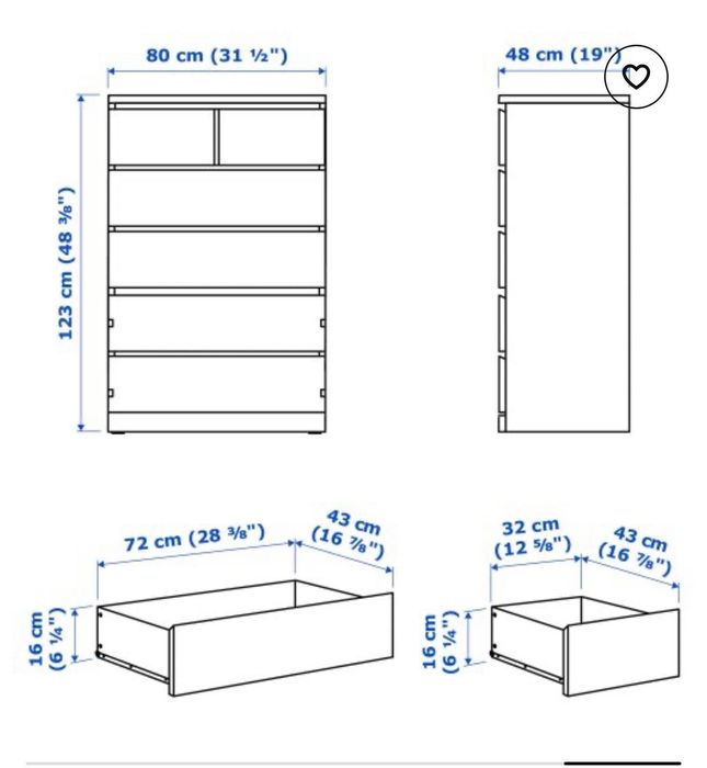Скрин за съхранение - IKEA malm