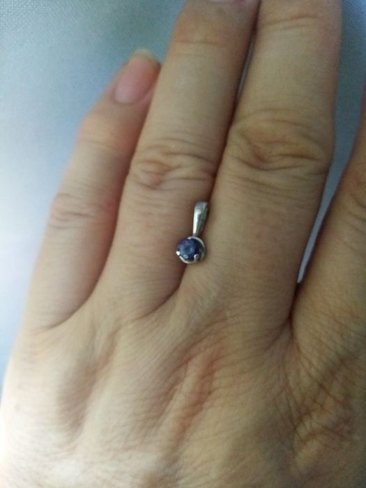 Серебрянный кулончик 925 пробы с танзанитом