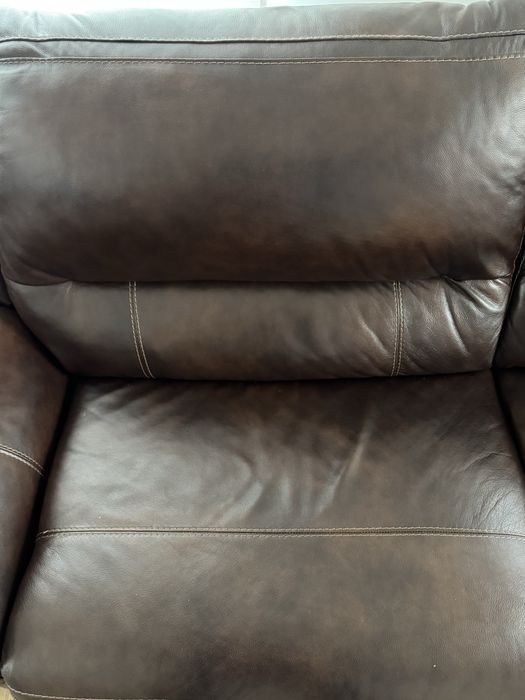 Canapea si fotoliu cu recliner din piele naturala- Mobexpert