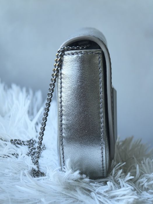 НОВА оригинална чанта  BOSS Nathalie Mini Saddle Silver Metallic