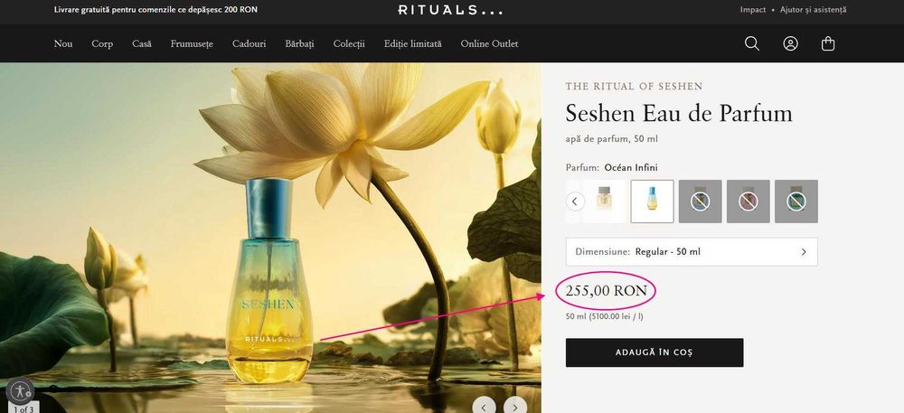 Parfumul Rituals SESHEN, Ediție Limitată, 50ml, (Super Ofertă).