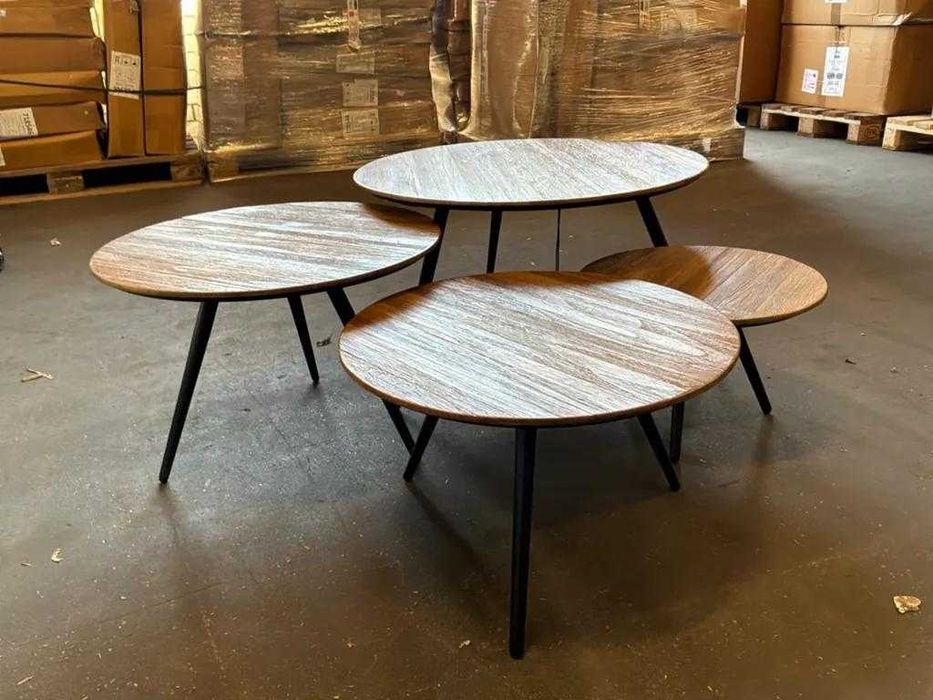 Set 4 măsuțe de cafea din lemn de tec