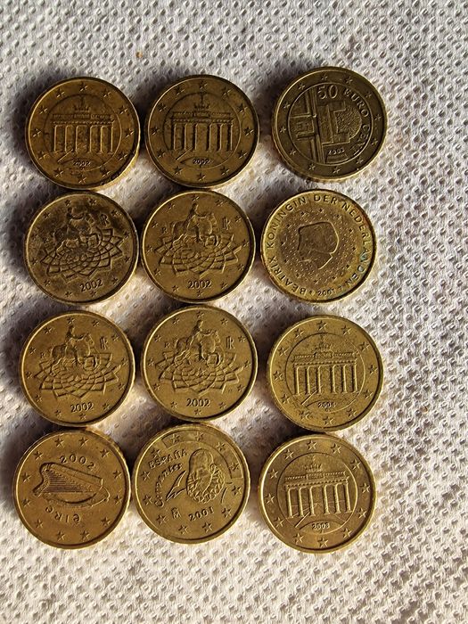 Monede euro cent 50, 12 bucăți