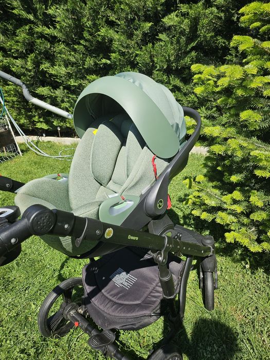 Vand sistem complet 3 in 1 pentru bebe – format din scoica premium auto Cybex Cloud T Plus + carucior Adamex Encore + landou Adamex NOU