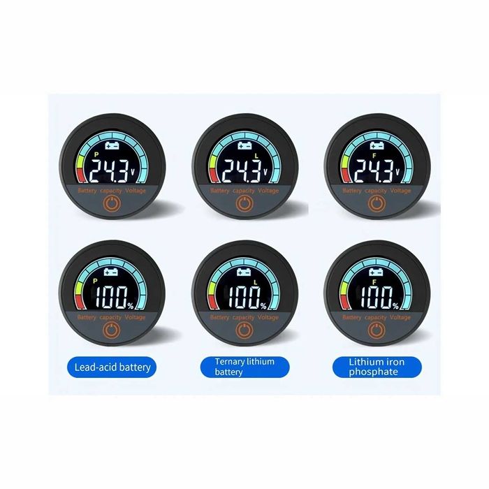 Indicator baterie – Voltmetru DC 12V–72V display bicicletă trotinetă