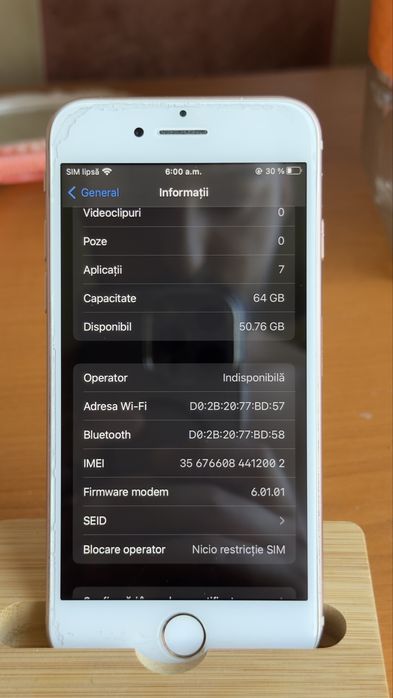iPhone 8 Gold (Auriu) - 64 GB - Liber de rețea, Baterie 81%