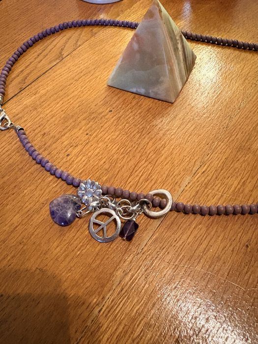 Colier lila cu ametist și argint