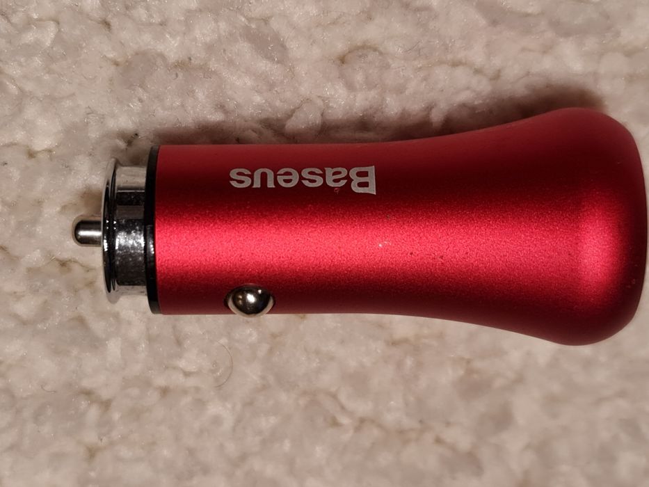 Baseus Incarcator Auto Golden Contactor Dual USB Intelligent Red