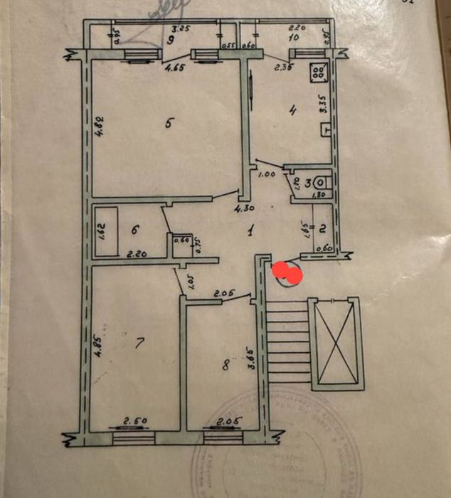Срочно! Квартира на Шота Руставели -Океан 3/4/9 общ пл 72м