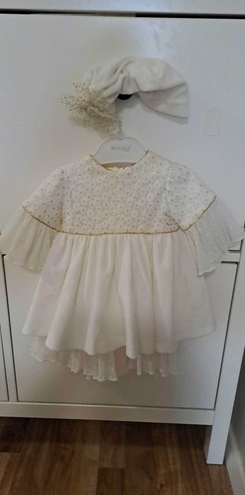 Rochita alba botez marime 3-6 luni DeLuka
