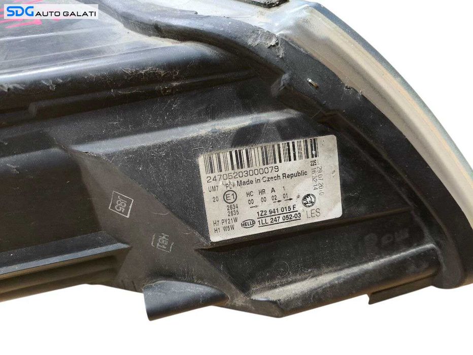 Far Stanga cu Lupa FARA Xenon Skoda Octavia 2 Facelift FL 2008 - 2013 Cod 1Z2941015F [LS0017]