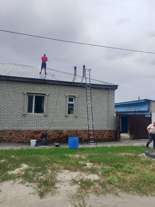 Покраска крыш,стен, металлоконструкций, машин.