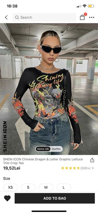 Bluza Shein, print dragon, noua