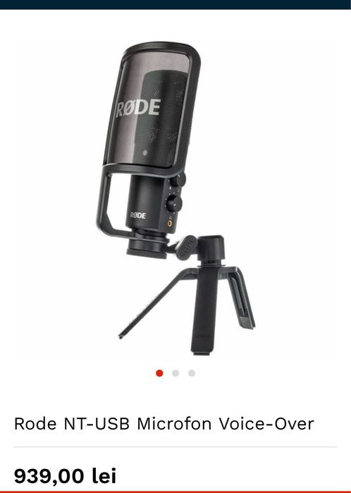 Rode NT-USB Microfon Voice-Over, sigilat, transport Inclus