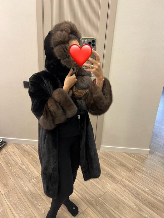 Норковая шуба с соболем