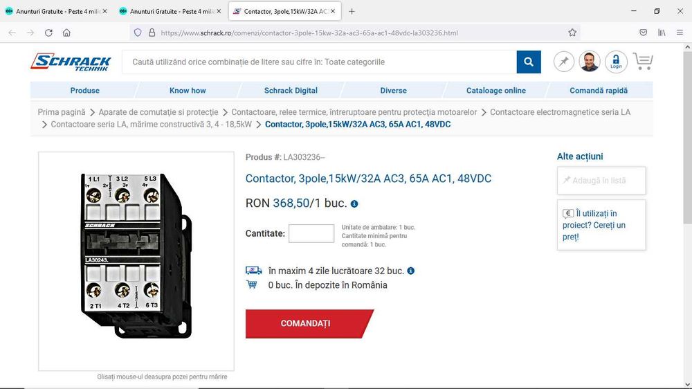 Contactor 32A - 50 A - 63A -150A , 48VDC-220V  ( diferite modele )