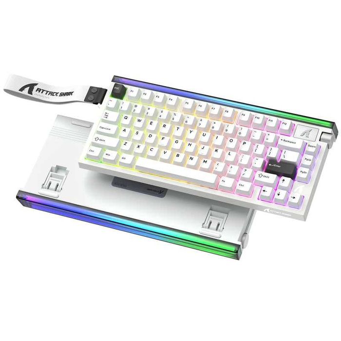 ; Клавиатура ATTACK SHARK R85 HE RU/White Contour Line/Purple Switch