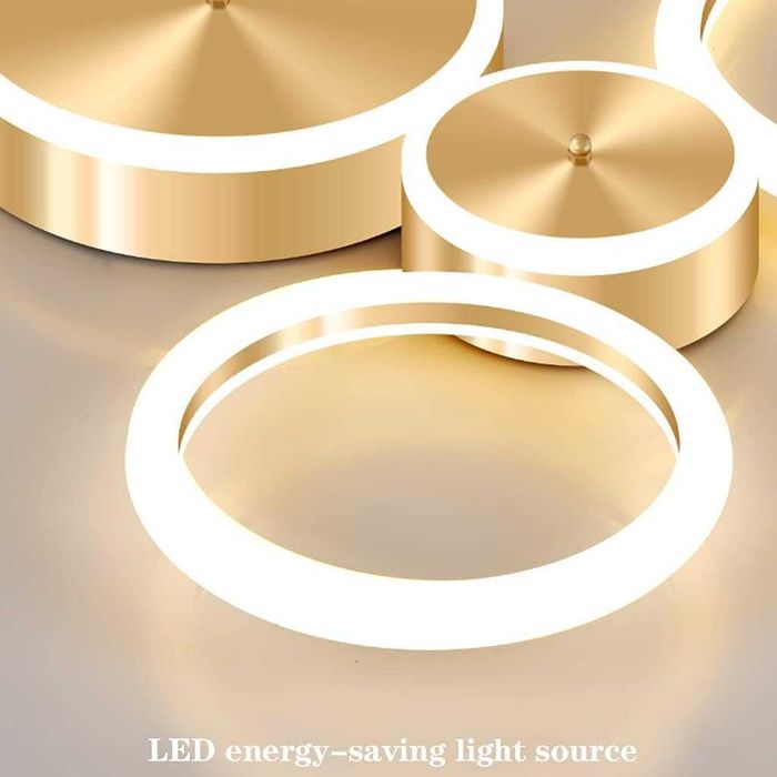 LED лед таванн полилей Златисто димируем всекидневна Спалня Трапезария