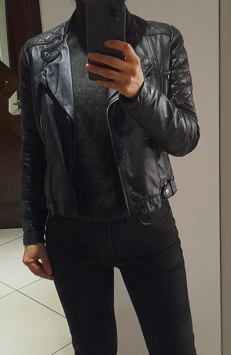 Geaca biker BikBok piele naturală