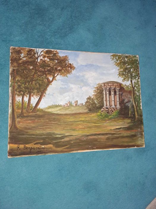tablou pictura pe panza 30/40 cm semnat Bergamin