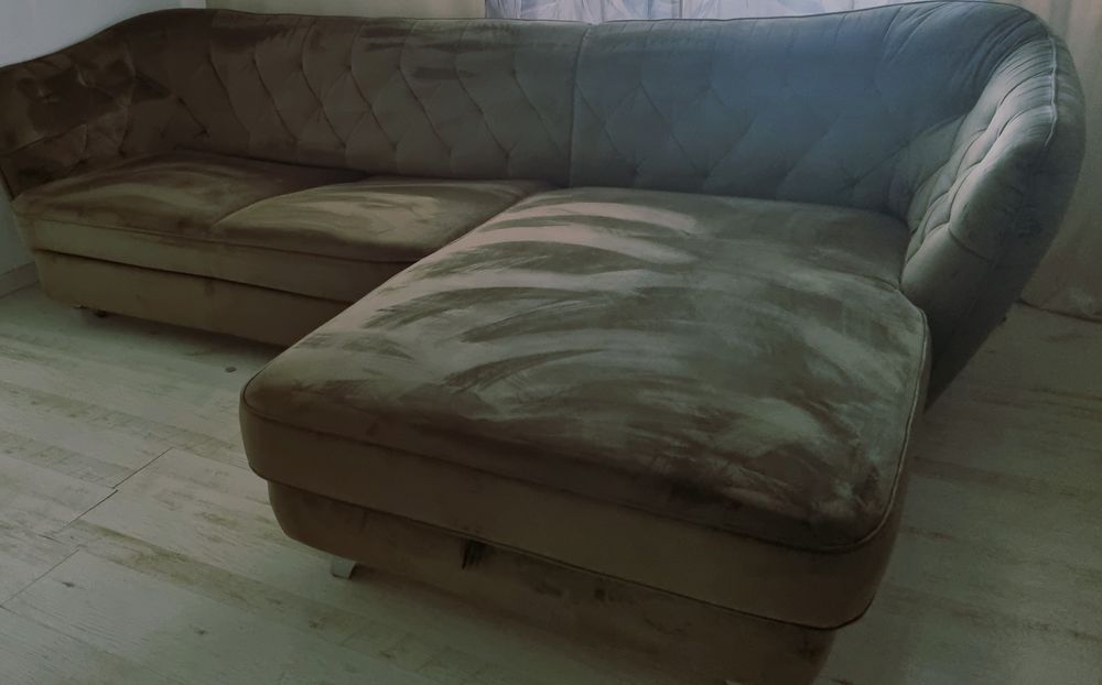 Coltar Cotta extensibil RETRO , dreapta, stofa velvet oliv