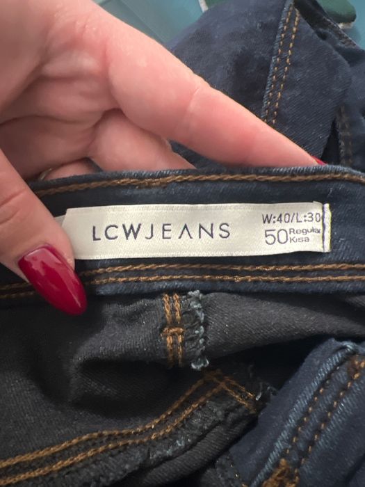 Дънки морско синьо, размер 50, еластични и леки