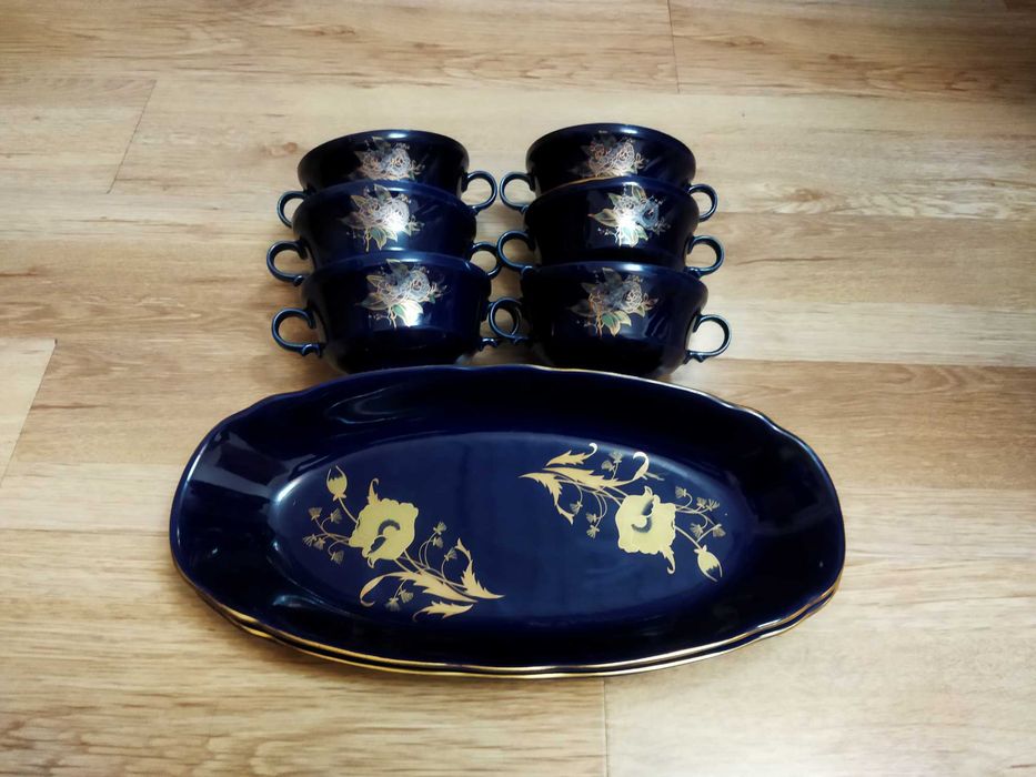 Набор сервировочный -2 блюда и 6 супниц.