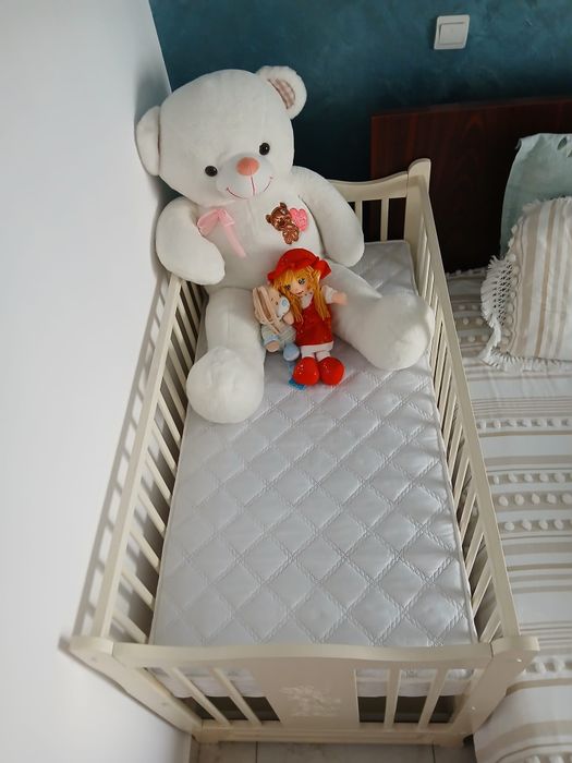Pătuț bebeluși cu saltea
