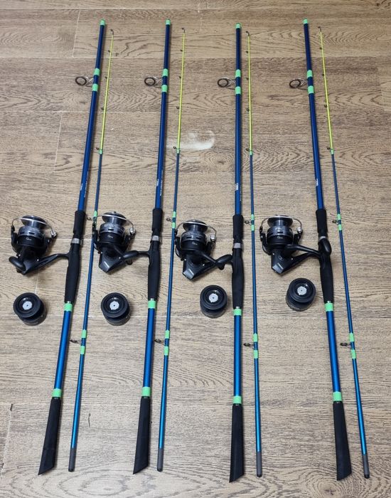 SET 4 Lansete SAIMINO WHITE AMUR 2,10M 80-200g + 4 Mulinete FL CFB6000