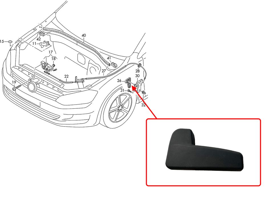 Дръжка за VW Polo 6R/6C (2008-2017)
