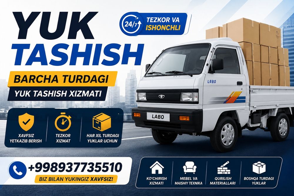 Yuk tashish xizmati 24/7