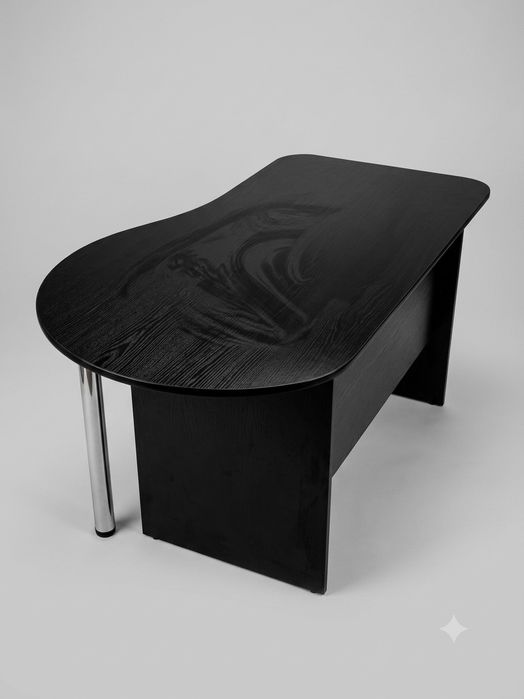 Birou modern ergonomic – blat wenge/negru – stare foarte bună