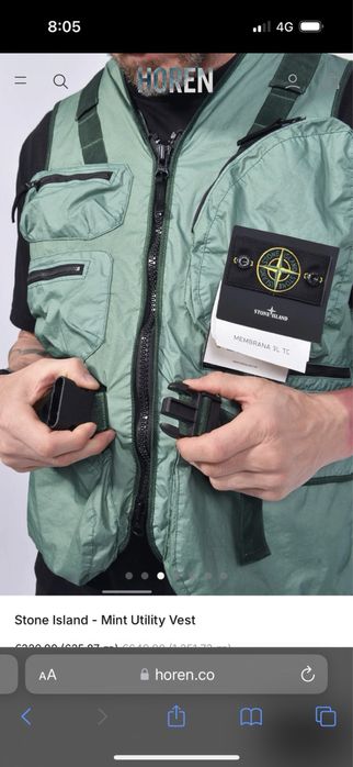 Stone island mint utility vest