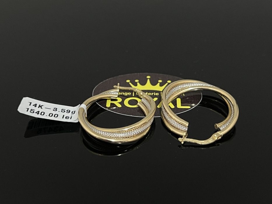 Bijuteria Royal CB : Cercei dama aur 14k 3,59gr