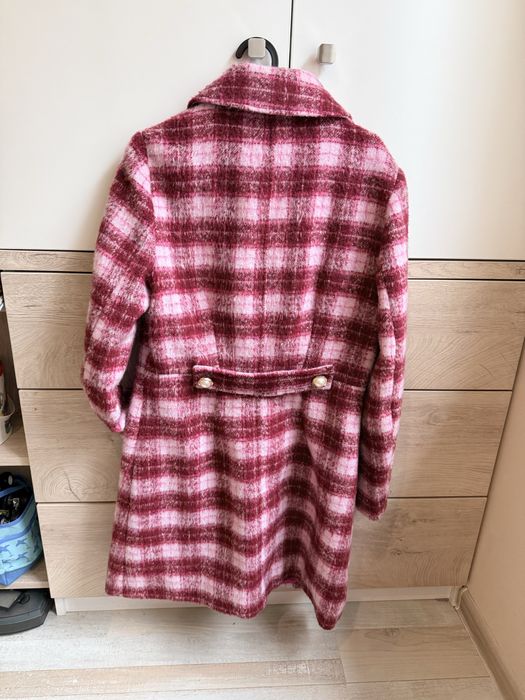 Дамско палто в розово каре