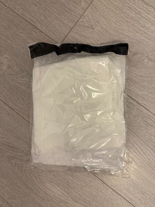 Бял еластичен калъф за трапезен стол, нов