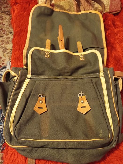 Винтидж чанта- плат с кожа