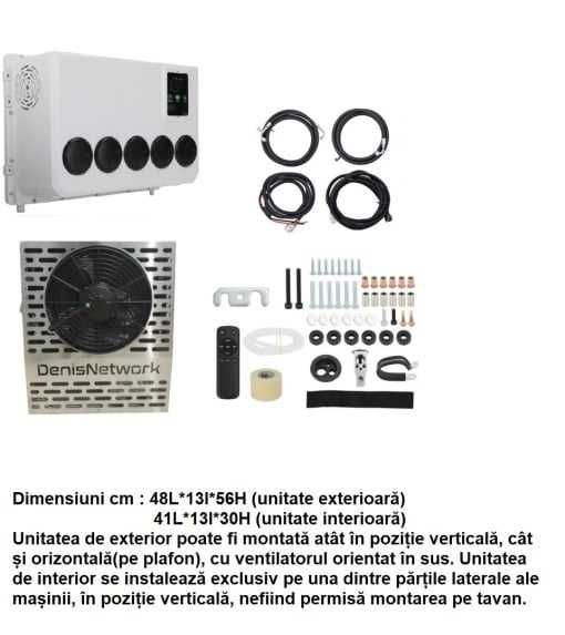 Aer condiționat auto SLIM 12V/24V, climă staționară, camion,duba