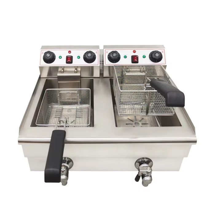 Професионален двоен фритюрник PZ102V – електрически, инокс