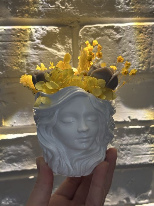 Кашпо из гипса с аромасвечами | на 8 марта