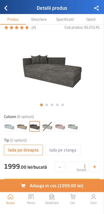 Pat cu saltea si lada 1 persoana