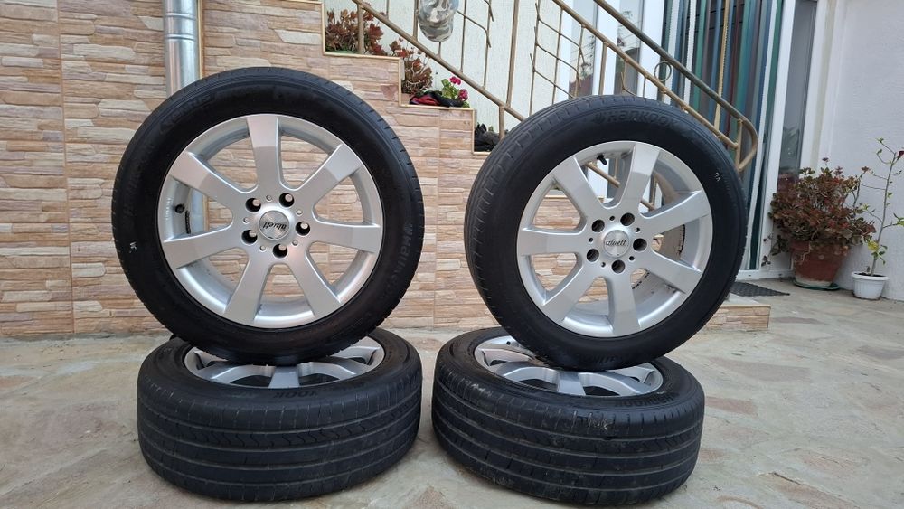 Продавам 4бр. алуминиеви джанти Ronal 16" 5x112 с гуми Hankook