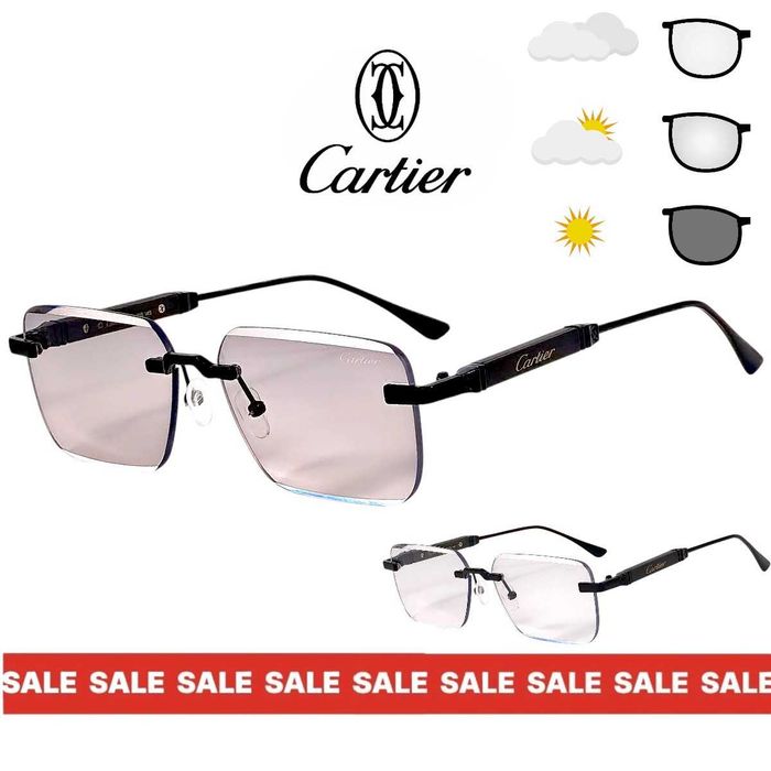 Cartier THE I  2027 Унисекс слънчеви очила фотохромни затъмняващи се стъкла до 40% при слънце