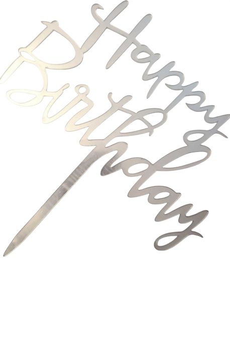 10 броя сребрист Топер за торта