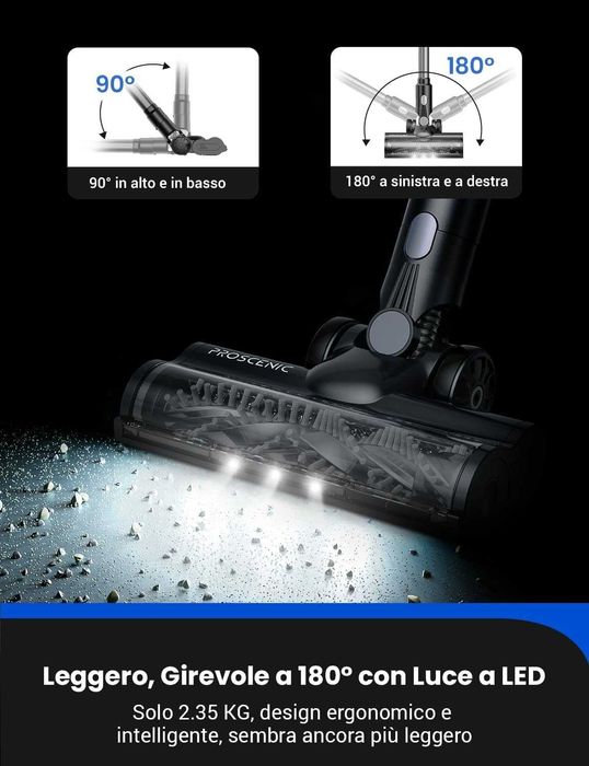 Вертикална прахосмукачка с моп за мокро почистване Proscenic P11