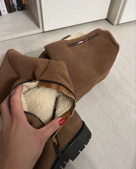 Cizme de piele Tommy Jeans