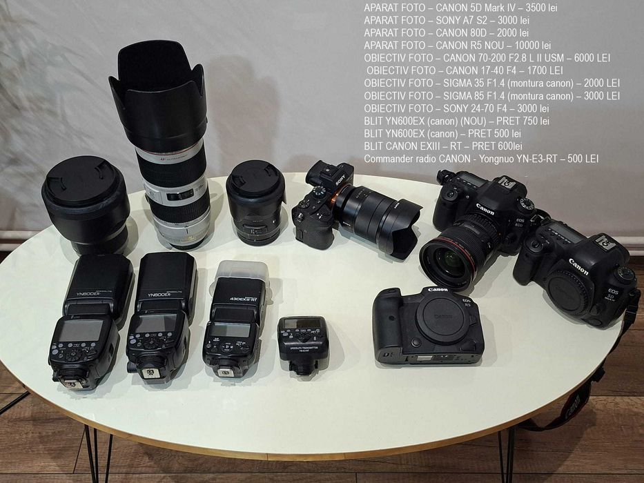 Aparate si Obiective Foto Canon si Sony