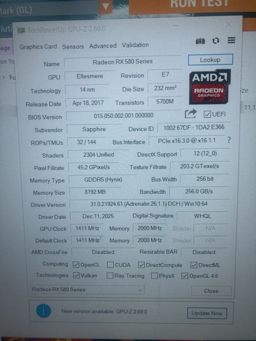 Placă video Radeon RX 580 Sapphire Nitro+ 8GB GDDR5 - Stare bună