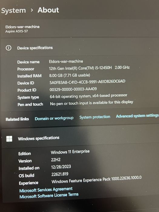 Acer aspire 5 ofis uchun ideal