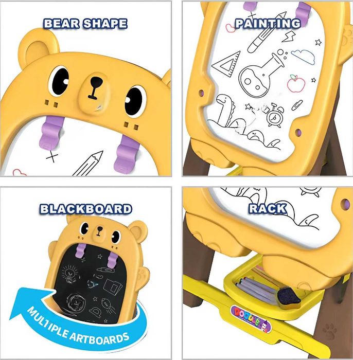 Чудесна двустранна дъска Мече с бяла и черна страна